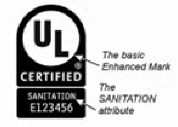 UL Certified mark for sanitation
