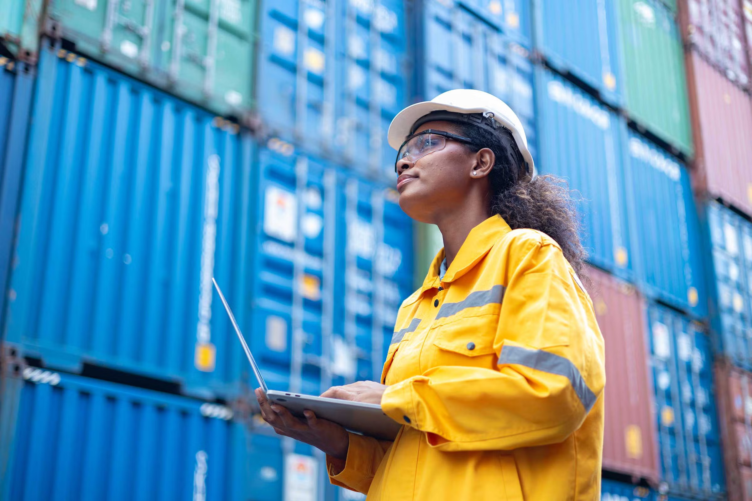 worker in yellow jacket
