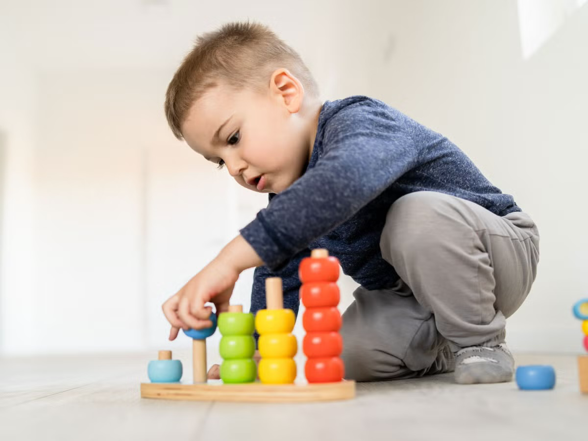 a child playing toys