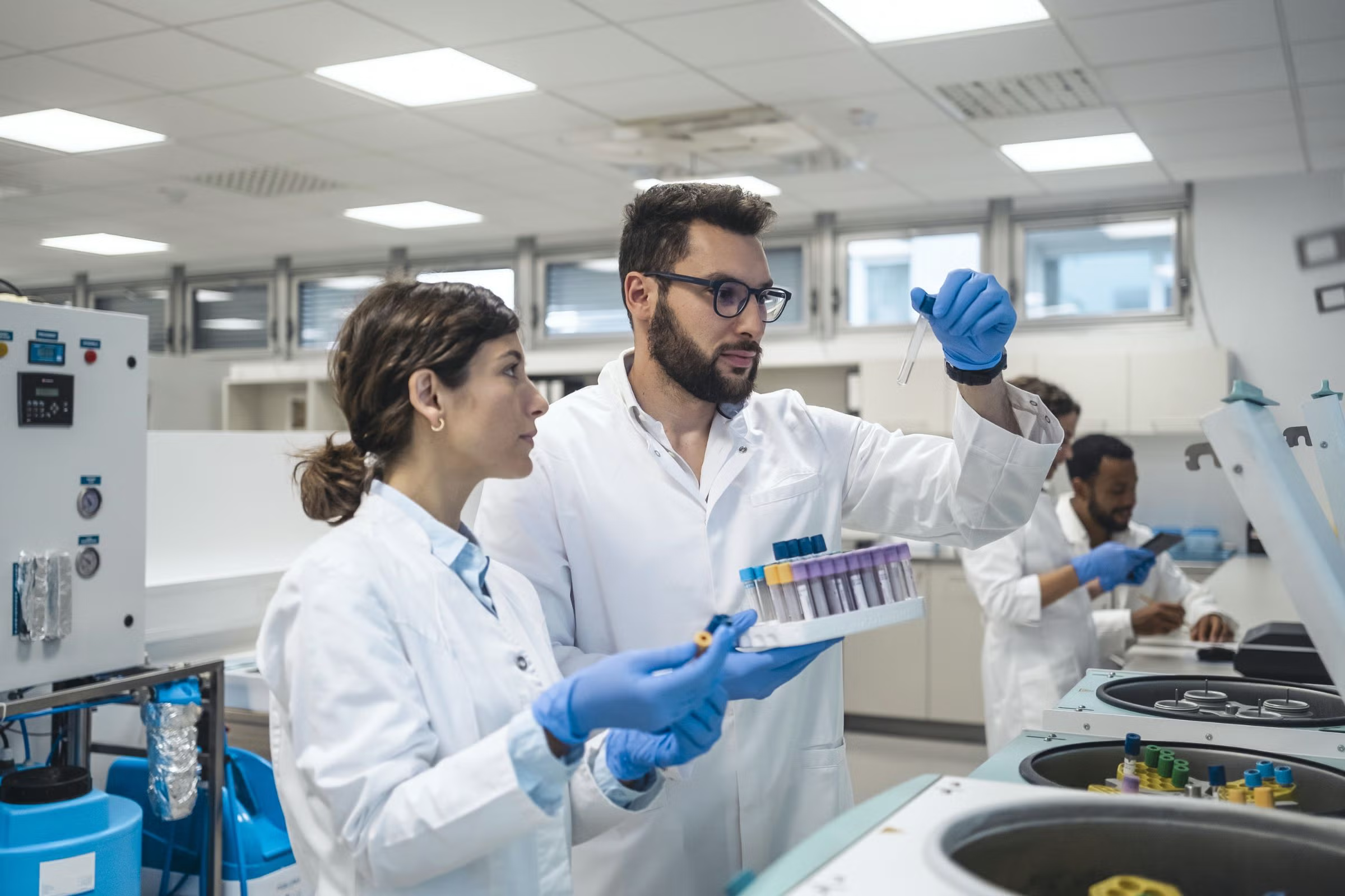 reseachers in lab