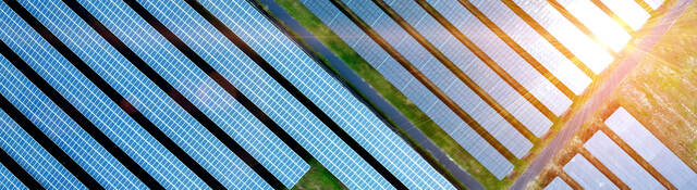 Aerial view of a solar farm