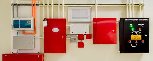 Fire suppression system with aspirating smoke detector