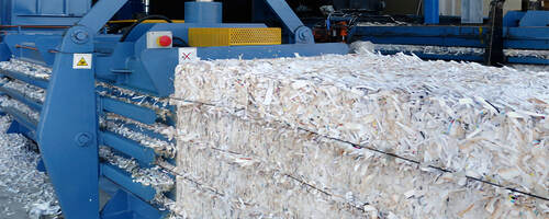 Paper being recycled